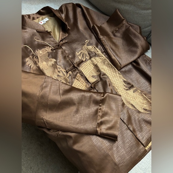 Ya Li XXXL Silky Jacket Blouse Kimono‎ Long Sleeve Chinese Style Embroidered - Picture 5 of 11